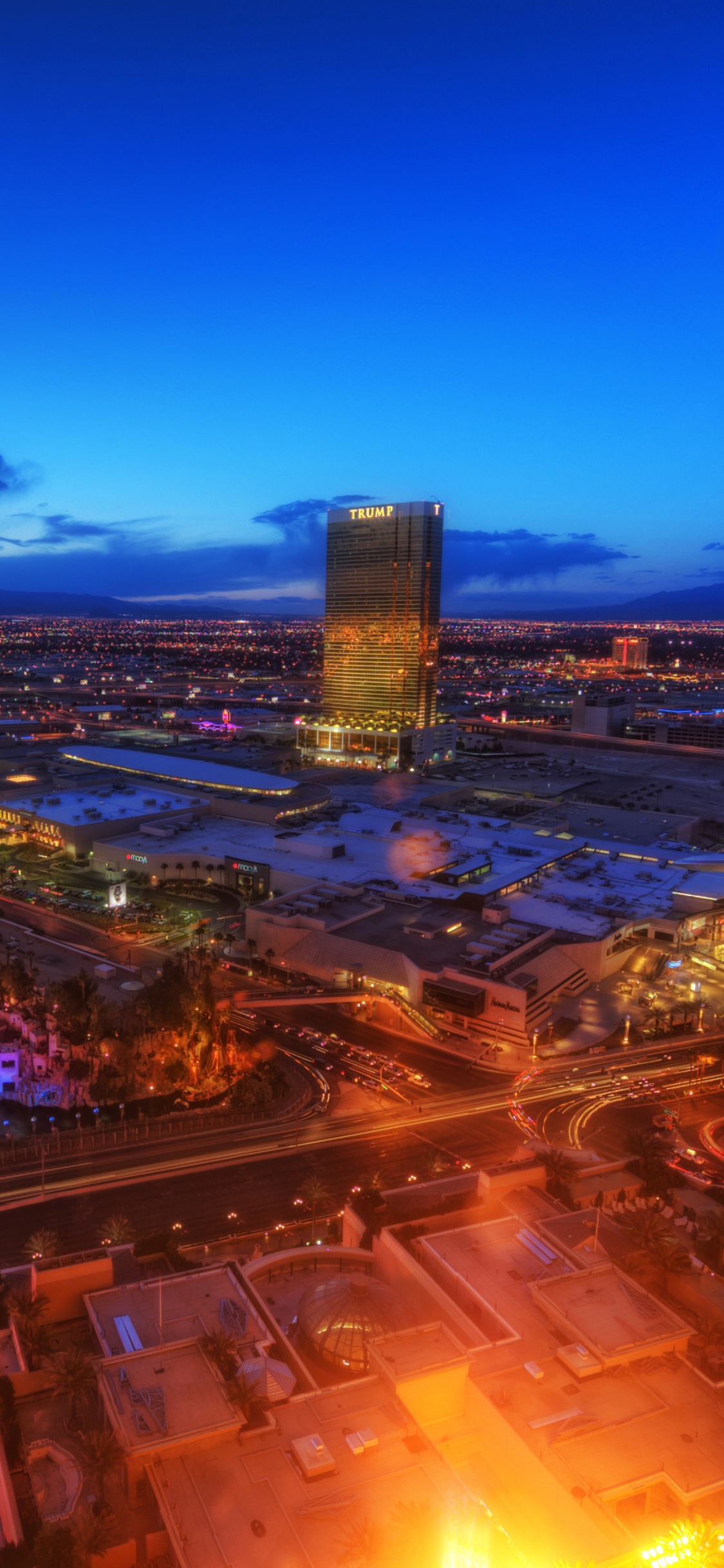 Skyline Der Stadt Bei Nacht Night. Wallpaper in 1125x2436 Resolution
