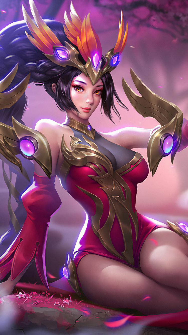 Beautiful Fantasy Bird, Eye, Purple, Cartoon, Pink. Wallpaper in 750x1334 Resolution