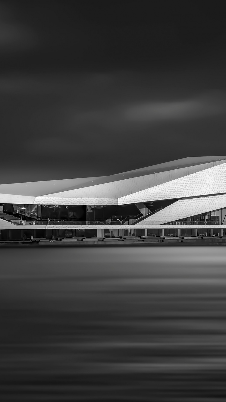 Grayscale Photo of Airplane on The Sky. Wallpaper in 750x1334 Resolution