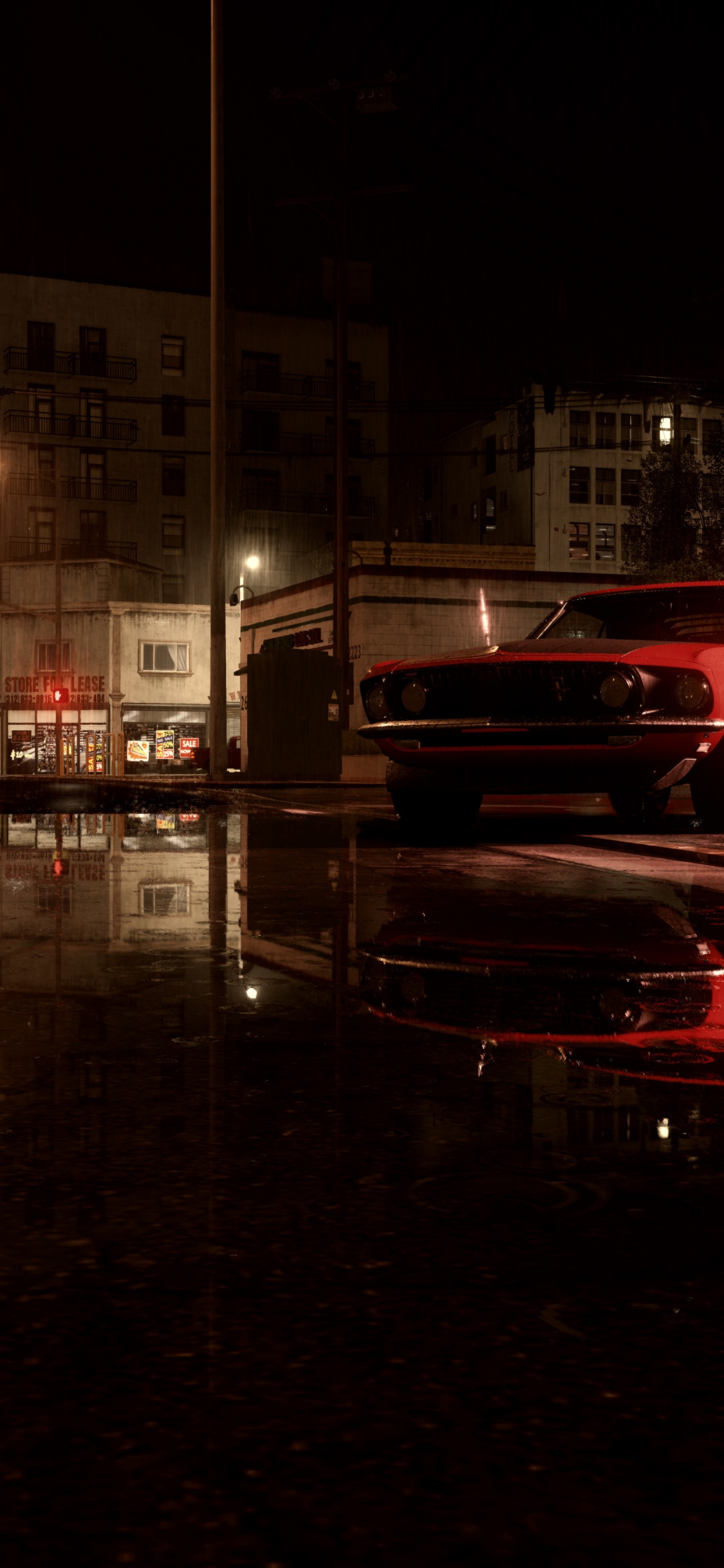 Reflexion, Car, Ford Mustang, Bugatti Centodieci, Street Light. Wallpaper in 1125x2436 Resolution