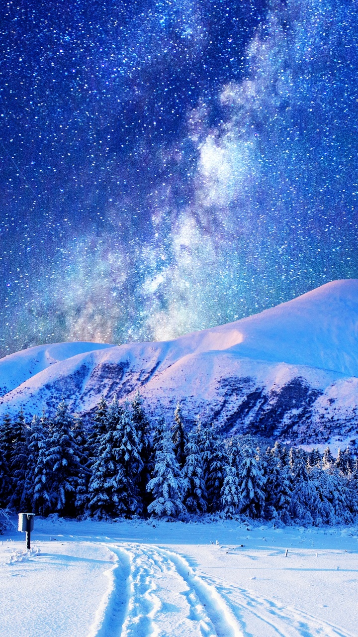 Schnee, Atmosphäre, Cloud, Licht, Blau. Wallpaper in 720x1280 Resolution