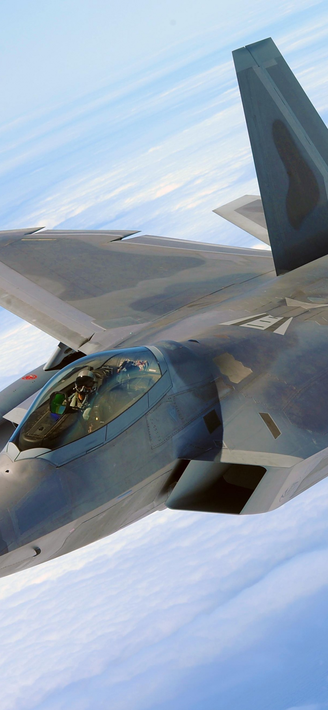 Grauer Kampfjet, Der Tagsüber in Den Himmel Fliegt. Wallpaper in 1125x2436 Resolution