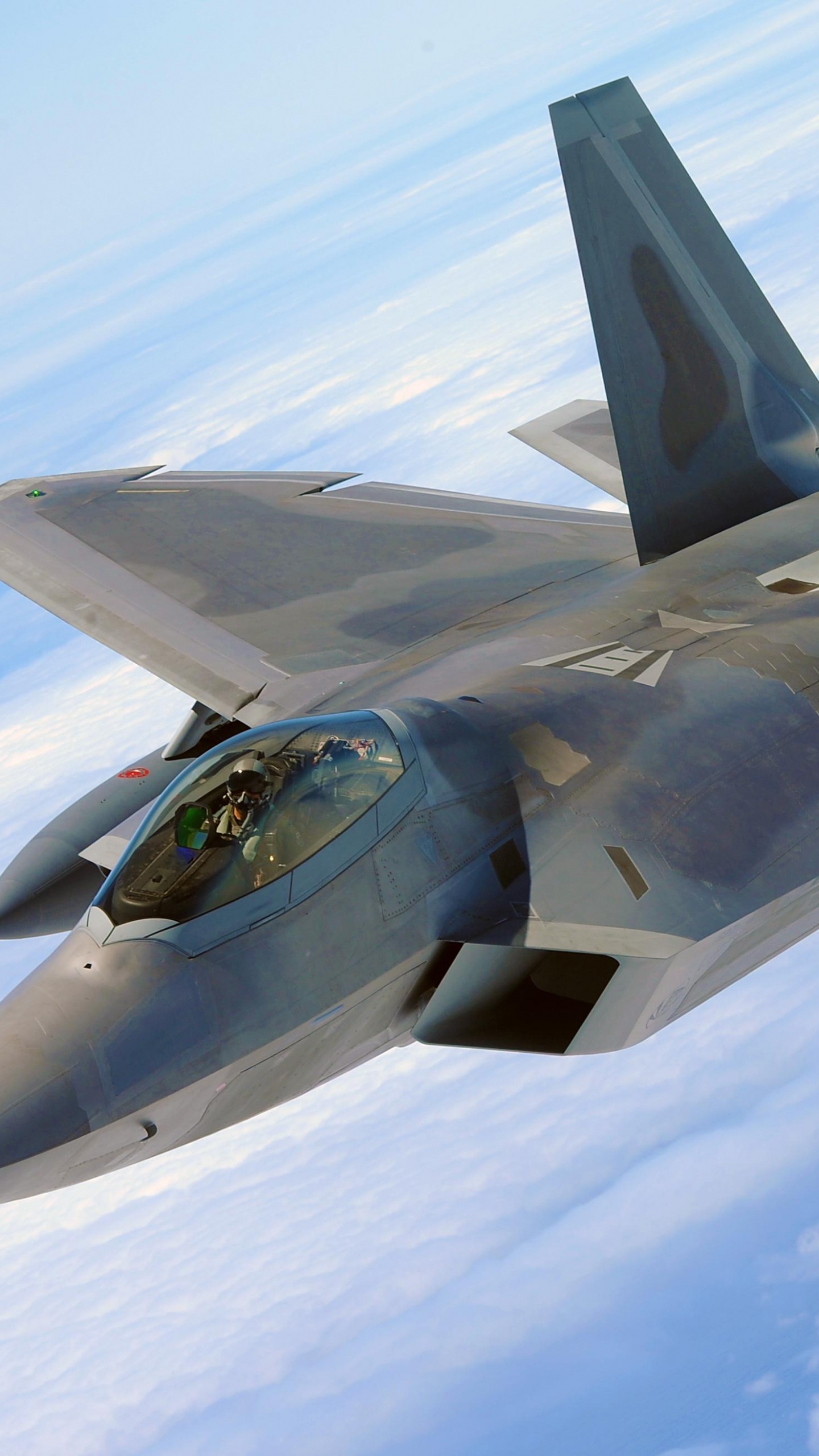 Gray Fighter Jet Flying in The Sky During Daytime. Wallpaper in 1440x2560 Resolution