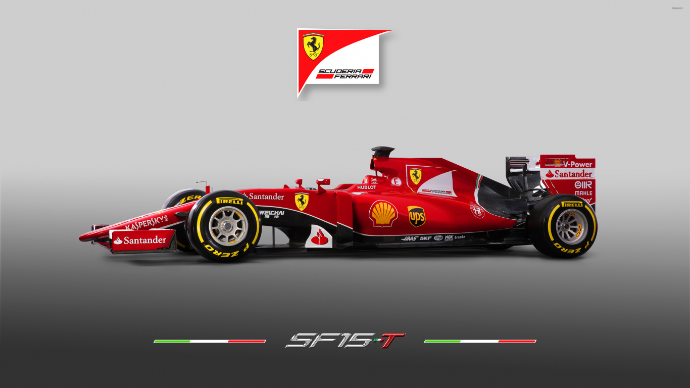 Ferrari f 1 Rouge et Noir. Wallpaper in 1366x768 Resolution