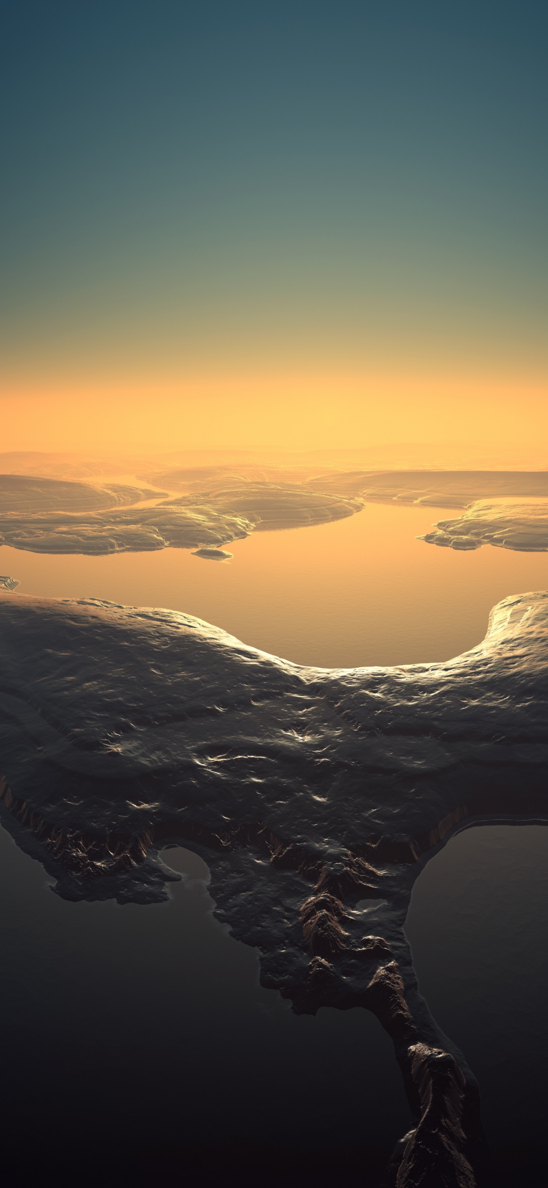 Formation Rocheuse Brune et Noire Pendant le Coucher du Soleil. Wallpaper in 1125x2436 Resolution