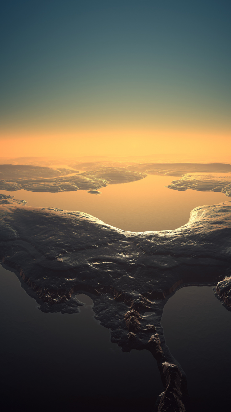 Formation Rocheuse Brune et Noire Pendant le Coucher du Soleil. Wallpaper in 750x1334 Resolution