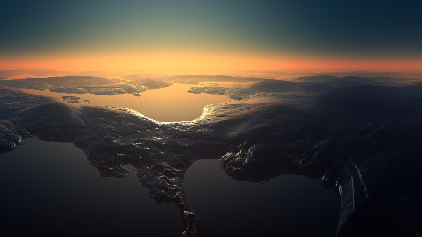 Brown and Black Rock Formation During Sunset. Wallpaper in 1366x768 Resolution