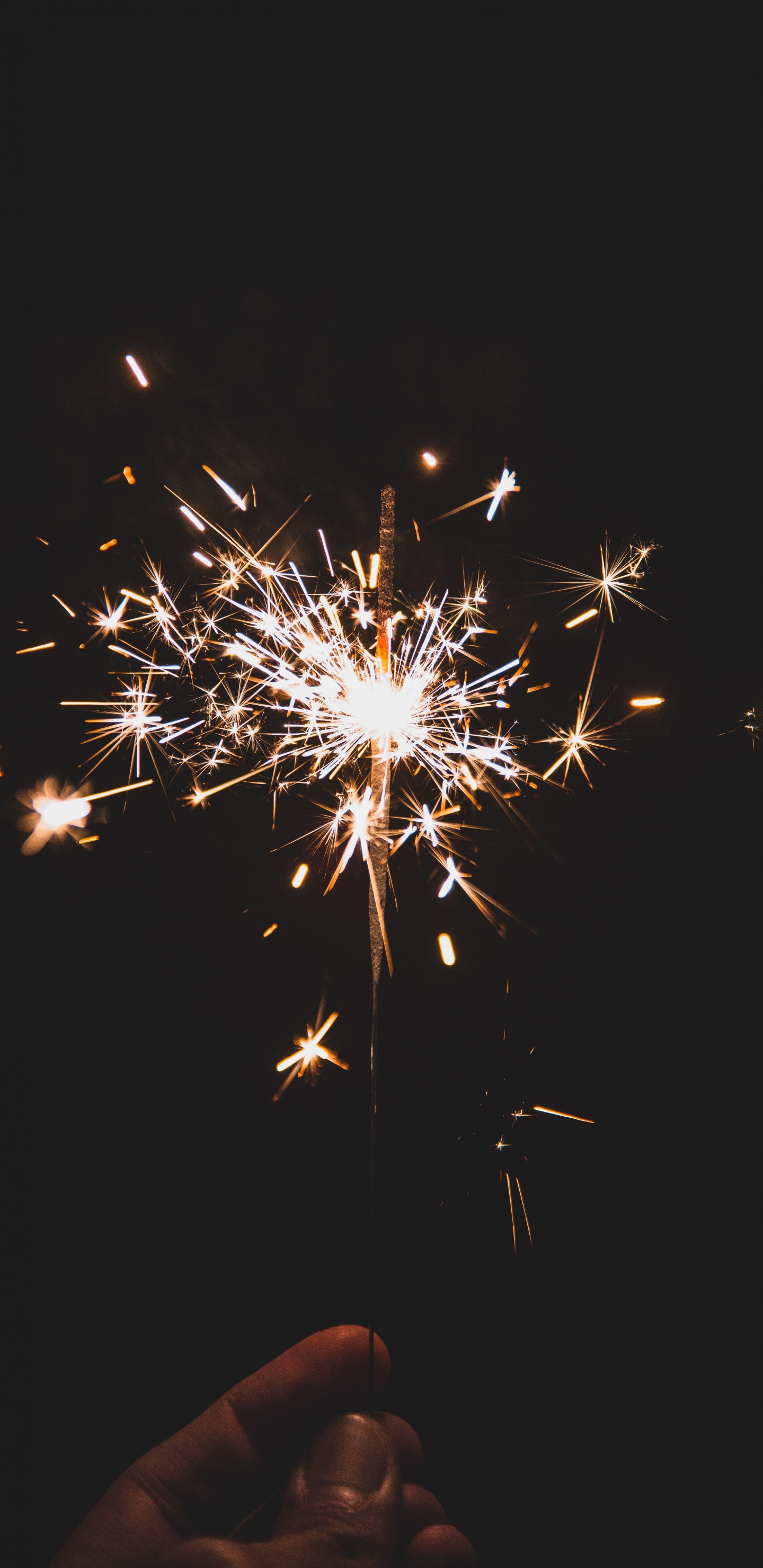 Wunderkerze, Feuerwerk, Neue Jahre Tag, Diwali, Nacht. Wallpaper in 1440x2960 Resolution