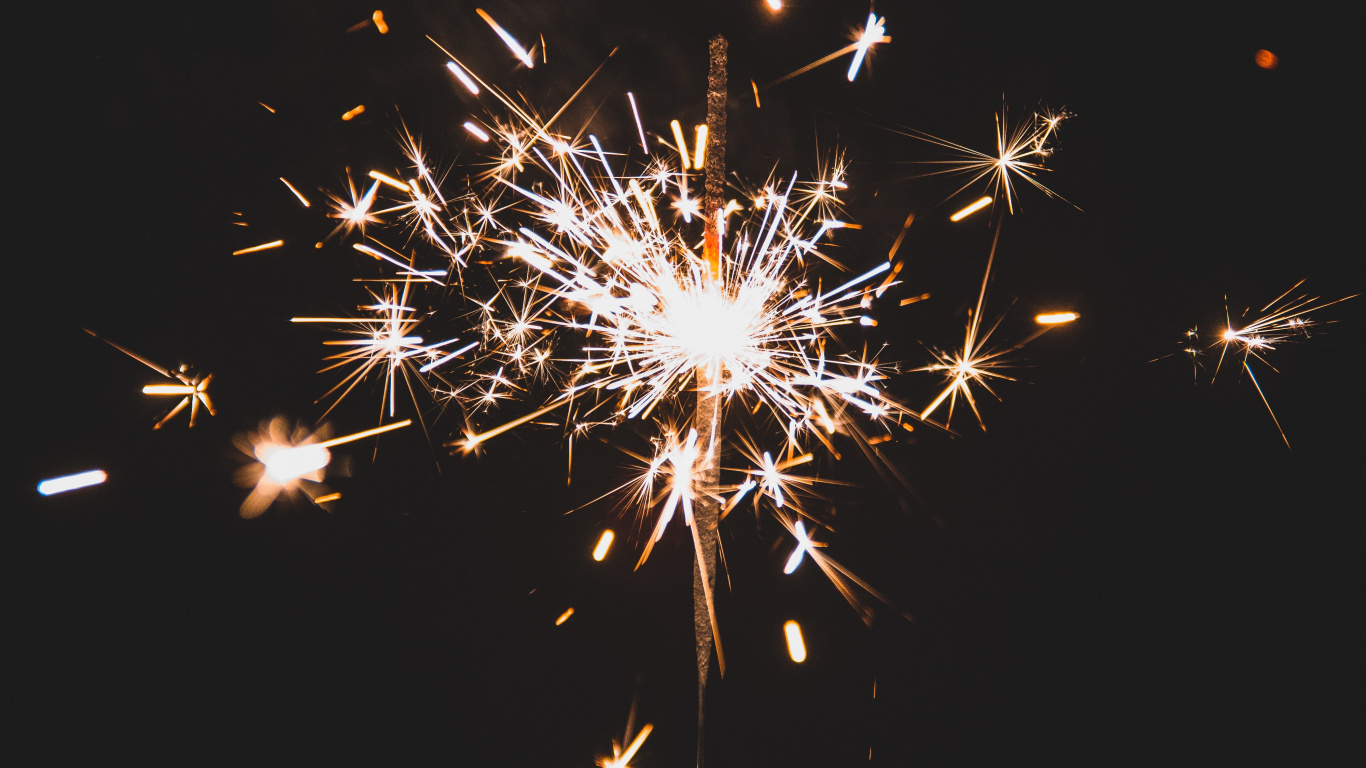 Sparkler, Fireworks, New Years Day, Darkness, Diwali. Wallpaper in 1366x768 Resolution