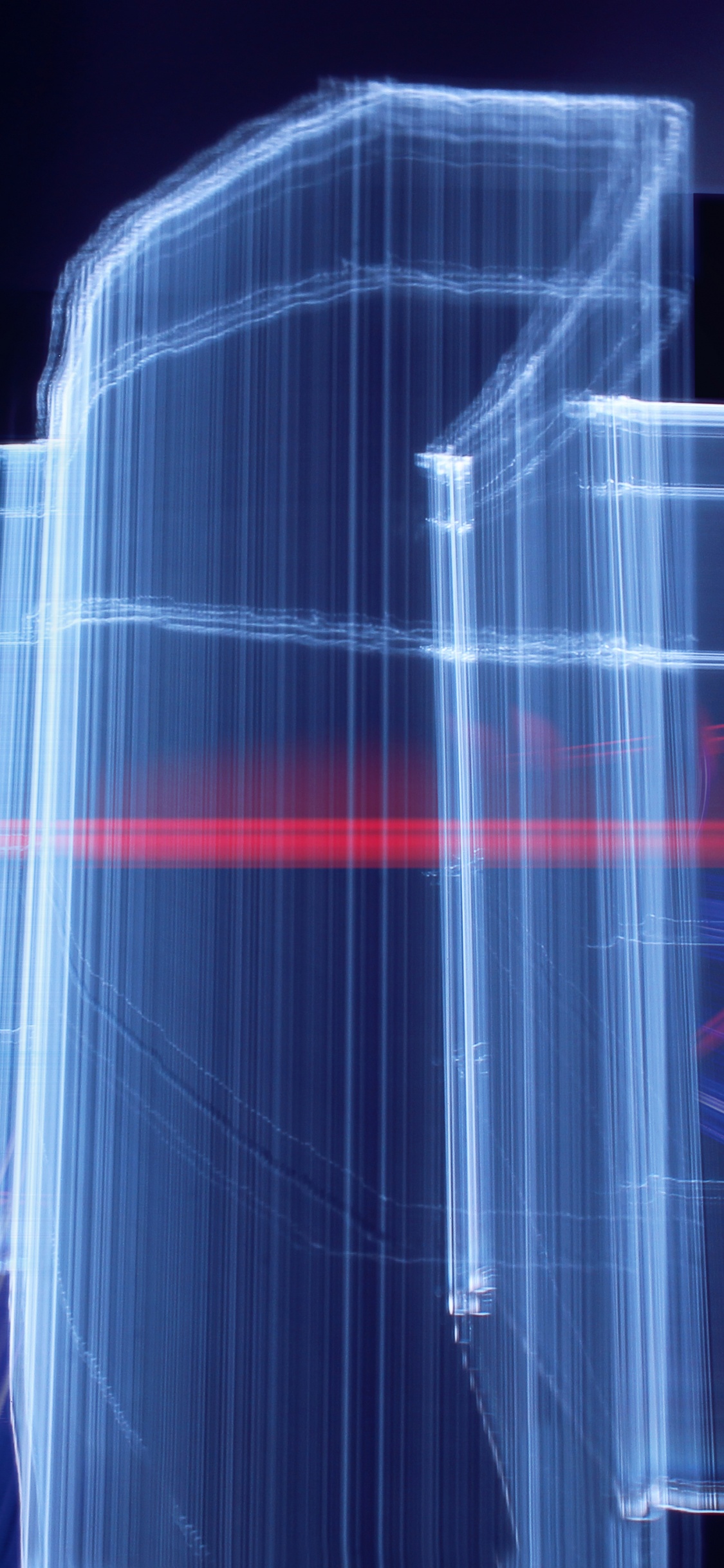 Edificio Blanco y Azul Con Luces. Wallpaper in 1125x2436 Resolution