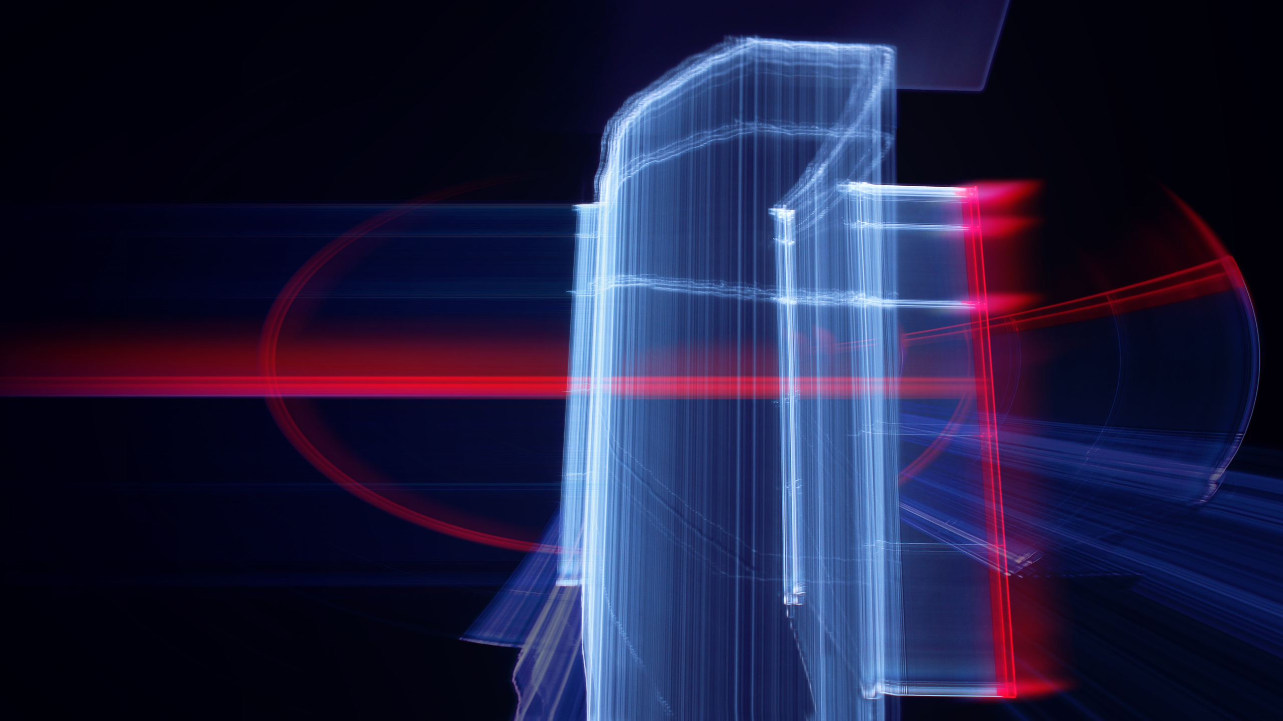 Edificio Blanco y Azul Con Luces. Wallpaper in 2560x1440 Resolution