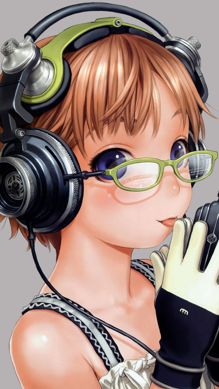 Woman in Black and White Tank Top Wearing Headphones. Wallpaper in 720x1280 Resolution