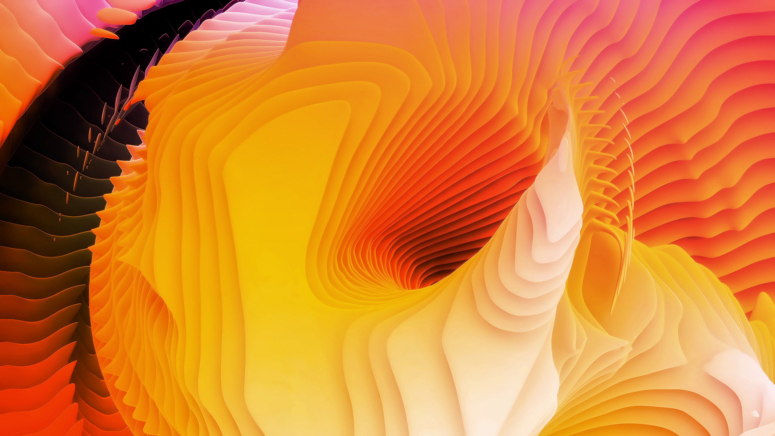 简约, 抽象艺术, 橙色, 黄色的, 分形技术 壁纸 2560x1440 允许