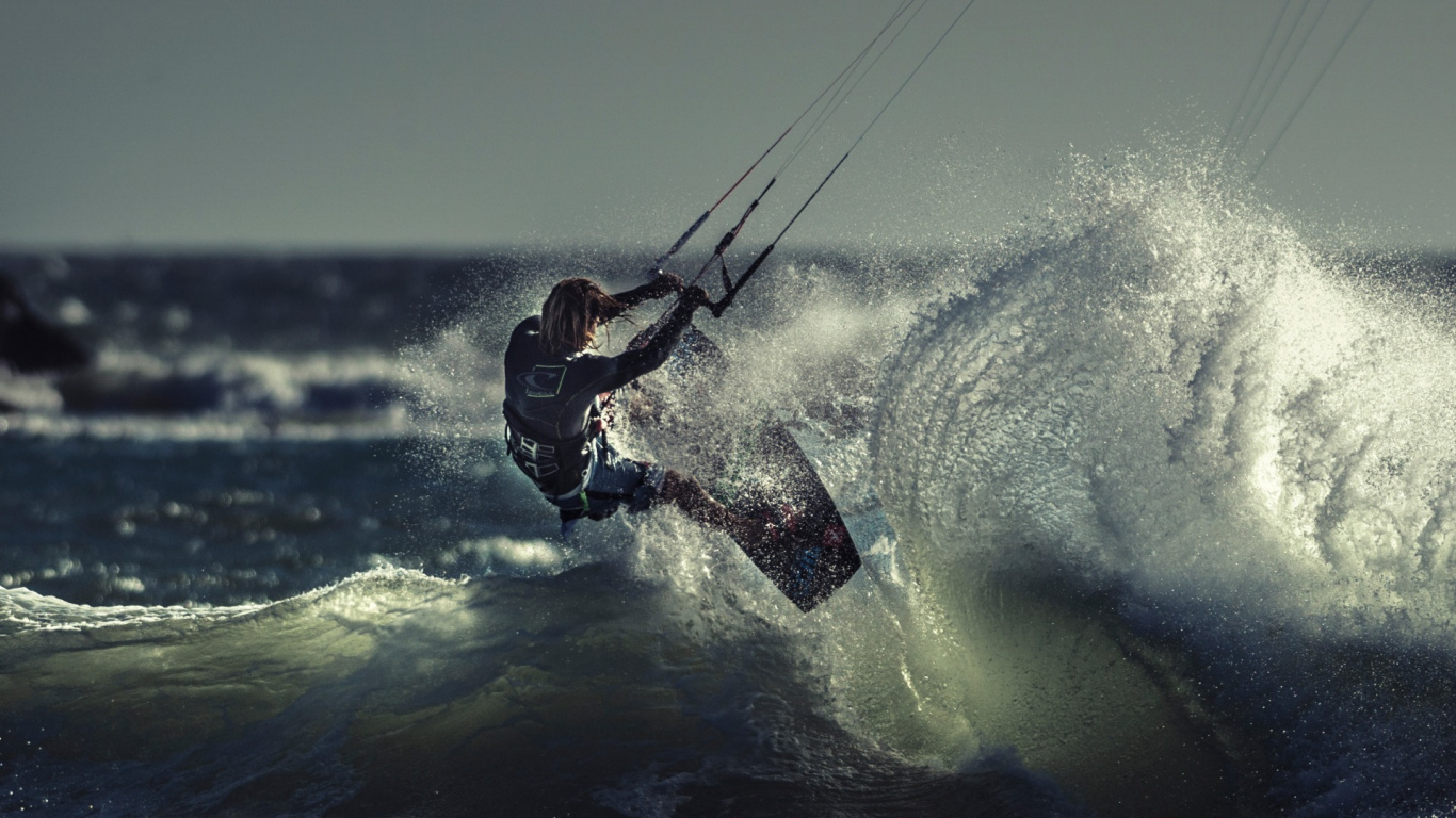 Man in Black Shorts Surfing on Water Waves During Daytime. Wallpaper in 1366x768 Resolution