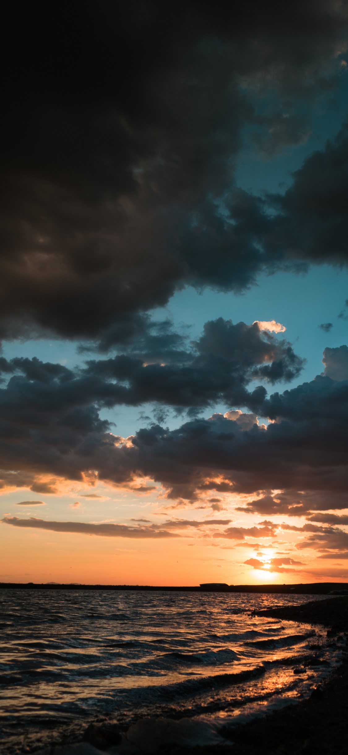 Costa Oscura Puesta de Sol, Puesta, Android, Atardecer, Teléfono. Wallpaper in 1125x2436 Resolution