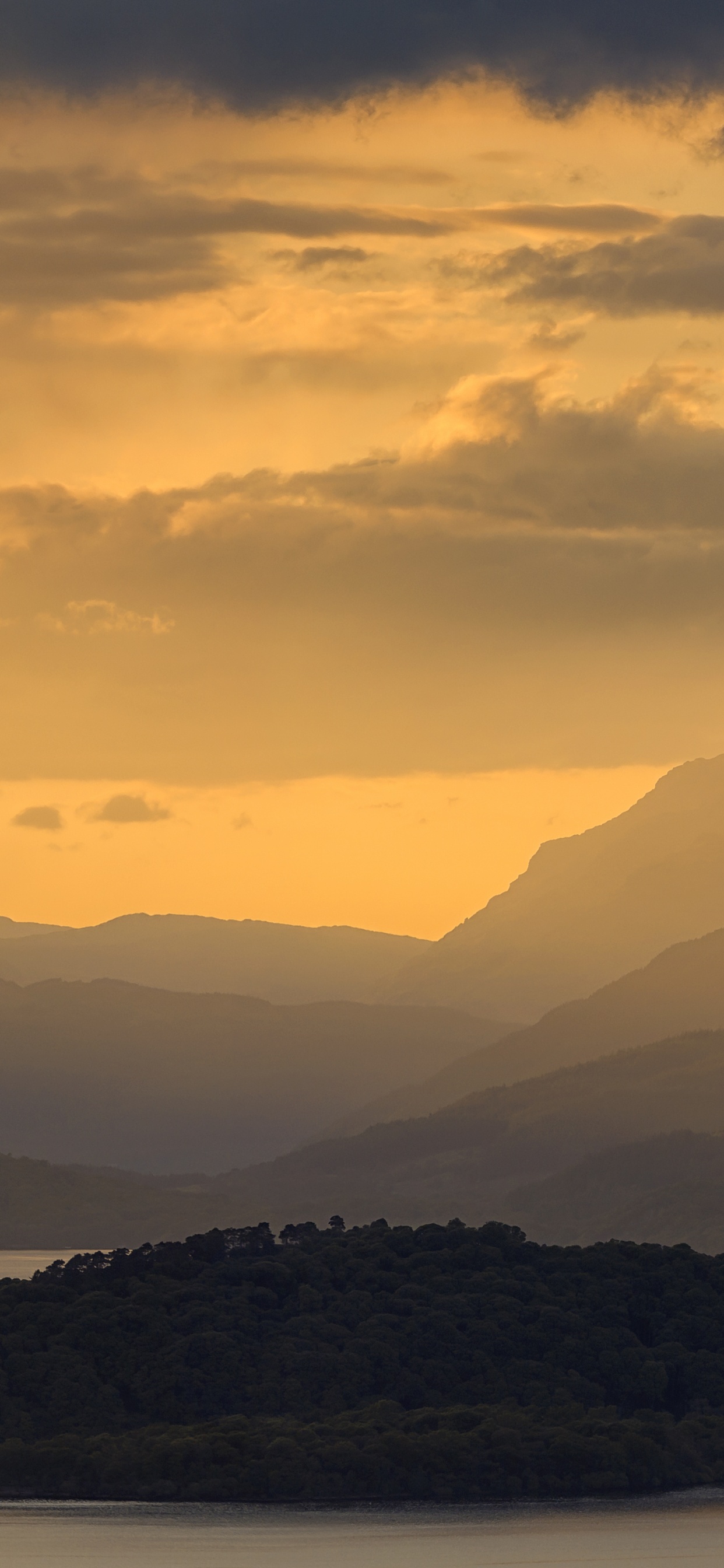 Silhouette of Mountains During Sunset. Wallpaper in 1242x2688 Resolution