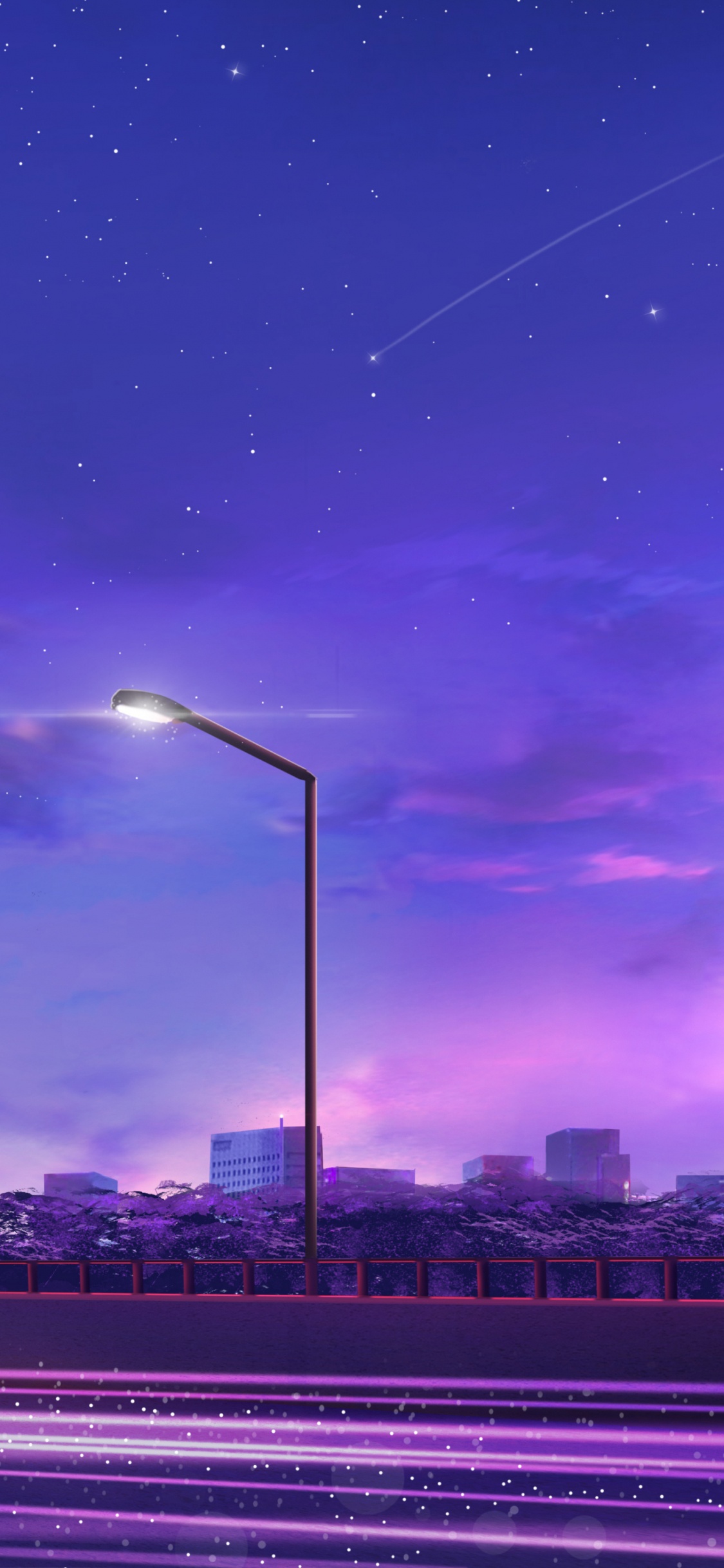 Paysage Urbain, Atmosphère, Lumière de Rue, Purple, Horizon. Wallpaper in 1125x2436 Resolution