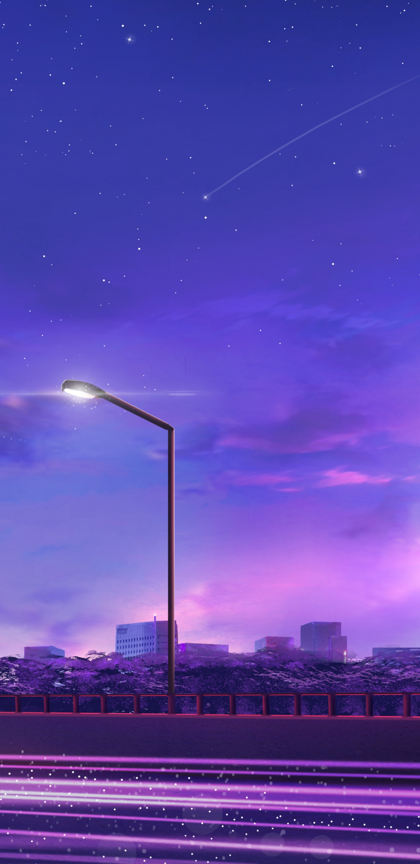 Paysage Urbain, Atmosphère, Lumière de Rue, Purple, Horizon. Wallpaper in 1440x2960 Resolution