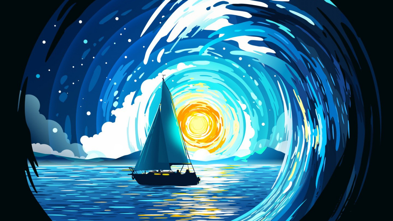 海洋, 大海, 液体, Azure, 圆圈 壁纸 1280x720 允许