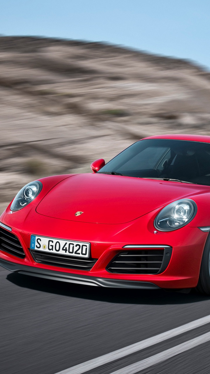 Roter Ferrari 458 Italia Tagsüber Unterwegs. Wallpaper in 720x1280 Resolution