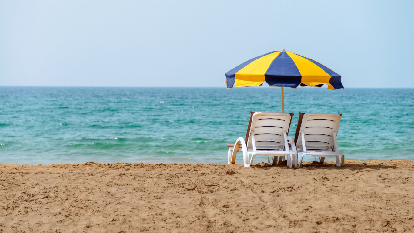 Mer, Plage, Eau, Nature, Côte. Wallpaper in 1366x768 Resolution