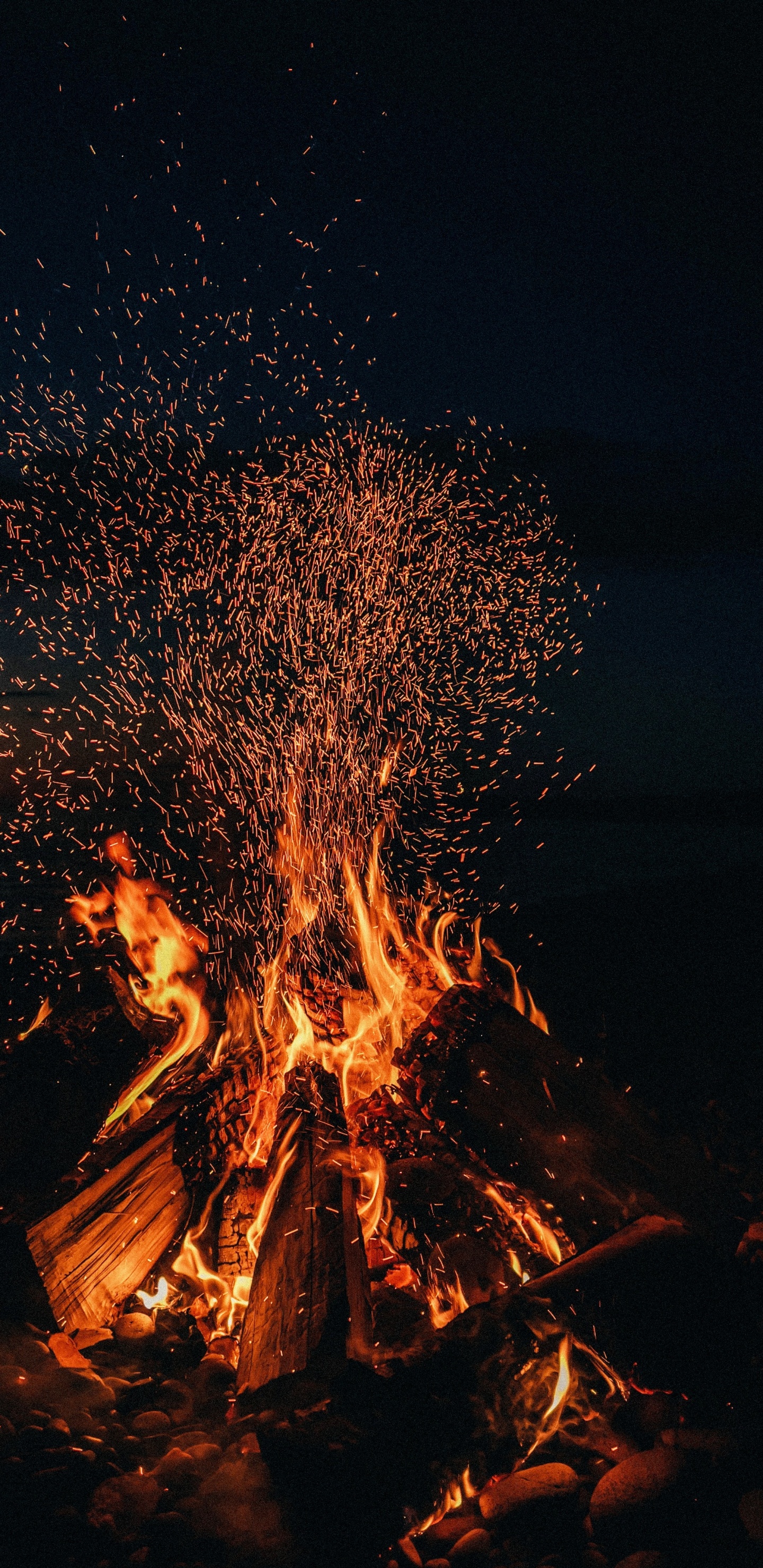 Bonfire, Campfire, Camping, Heat, Fire. Wallpaper in 1440x2960 Resolution