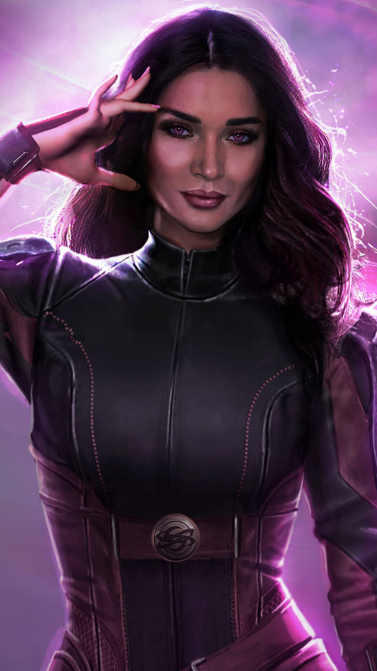 Femme en Blouson de Cuir Noir Tenant Ses Cheveux. Wallpaper in 750x1334 Resolution