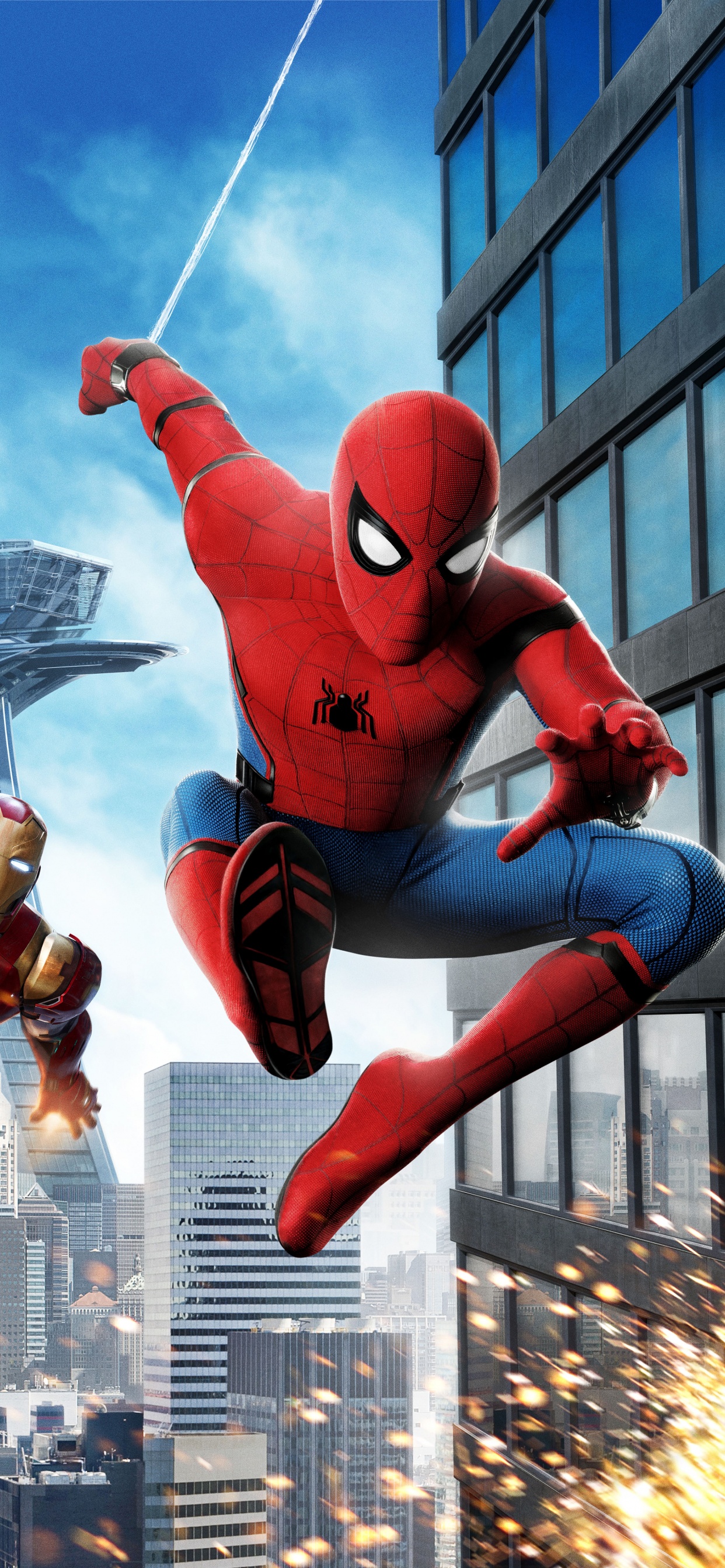 Man in Red Jacket and Blue Denim Jeans Jumping on Air During Daytime. Wallpaper in 1242x2688 Resolution