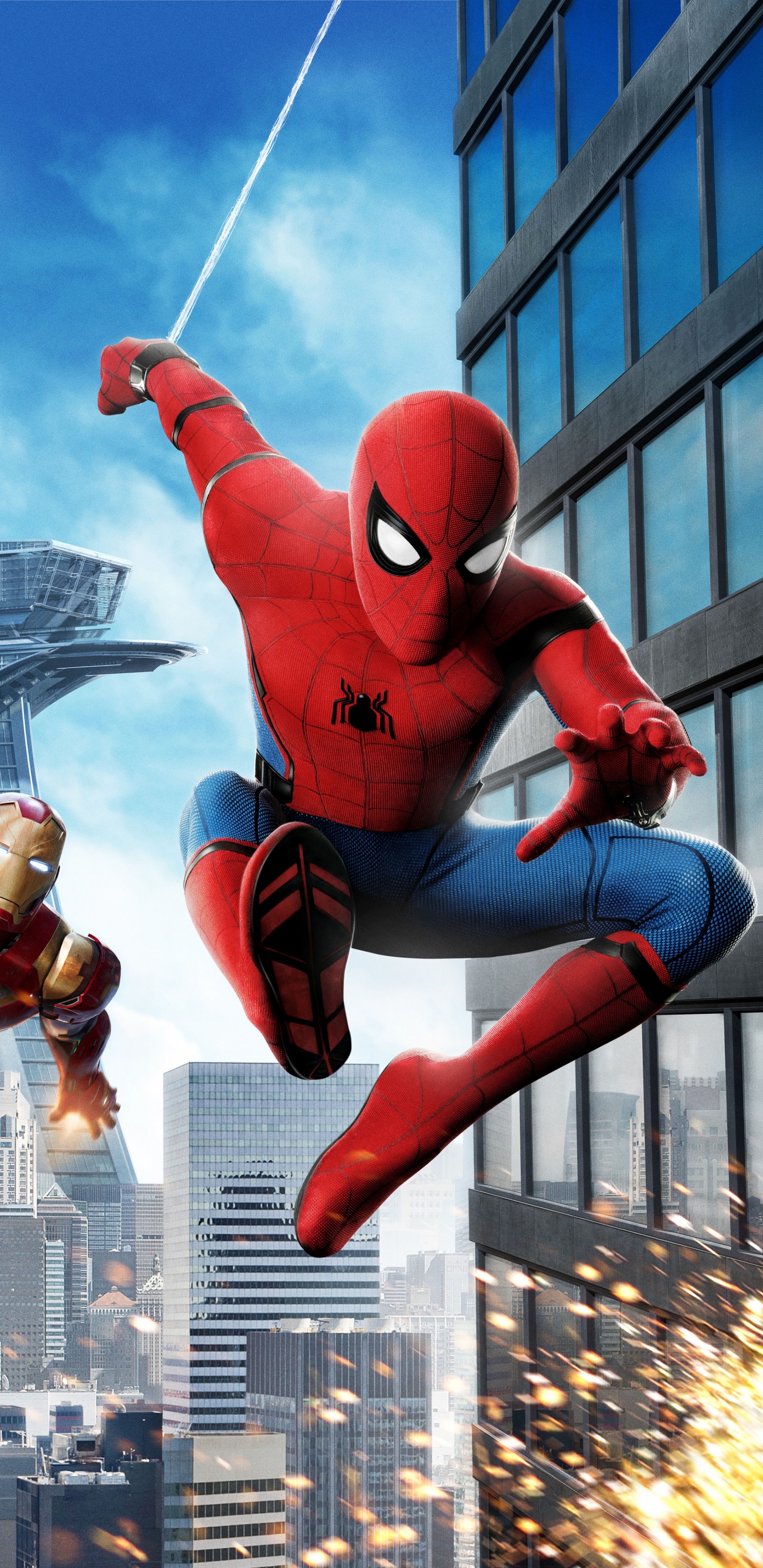 Man in Red Jacket and Blue Denim Jeans Jumping on Air During Daytime. Wallpaper in 1440x2960 Resolution