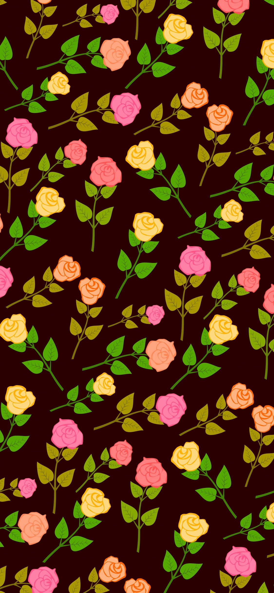 Green and Red Floral Textile. Wallpaper in 1125x2436 Resolution