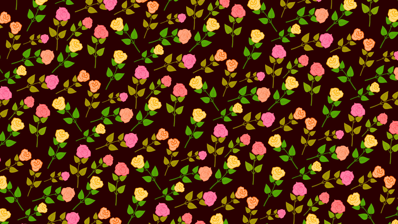 Textil Floral Verde y Rojo. Wallpaper in 1366x768 Resolution