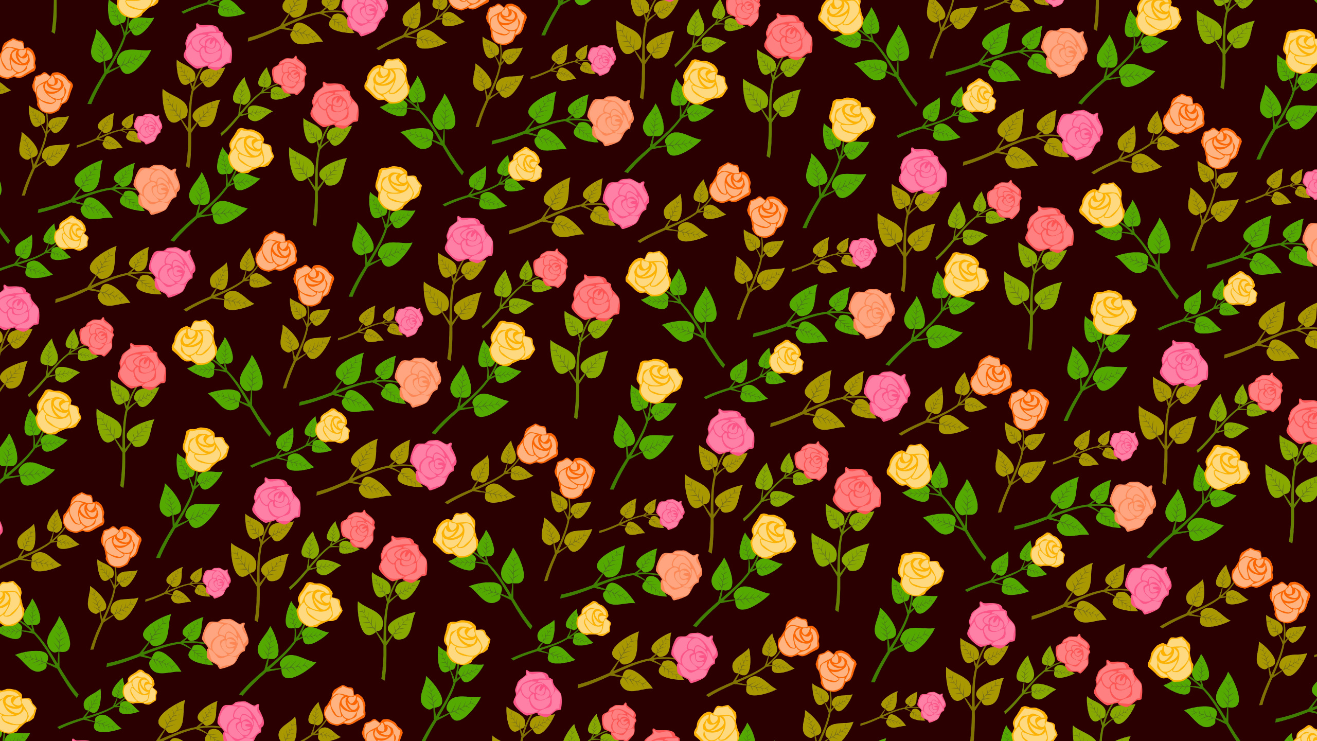 Grünes Und Rotes Florales Textil. Wallpaper in 2560x1440 Resolution