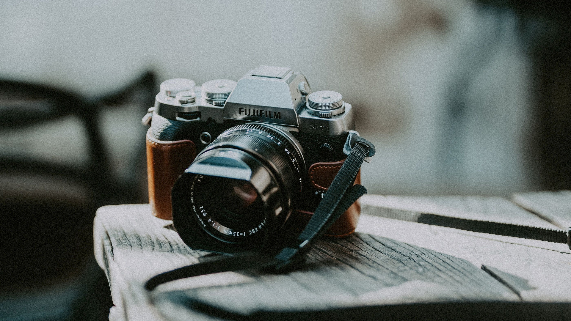 Black and Silver Dslr Camera on White Textile. Wallpaper in 1920x1080 Resolution