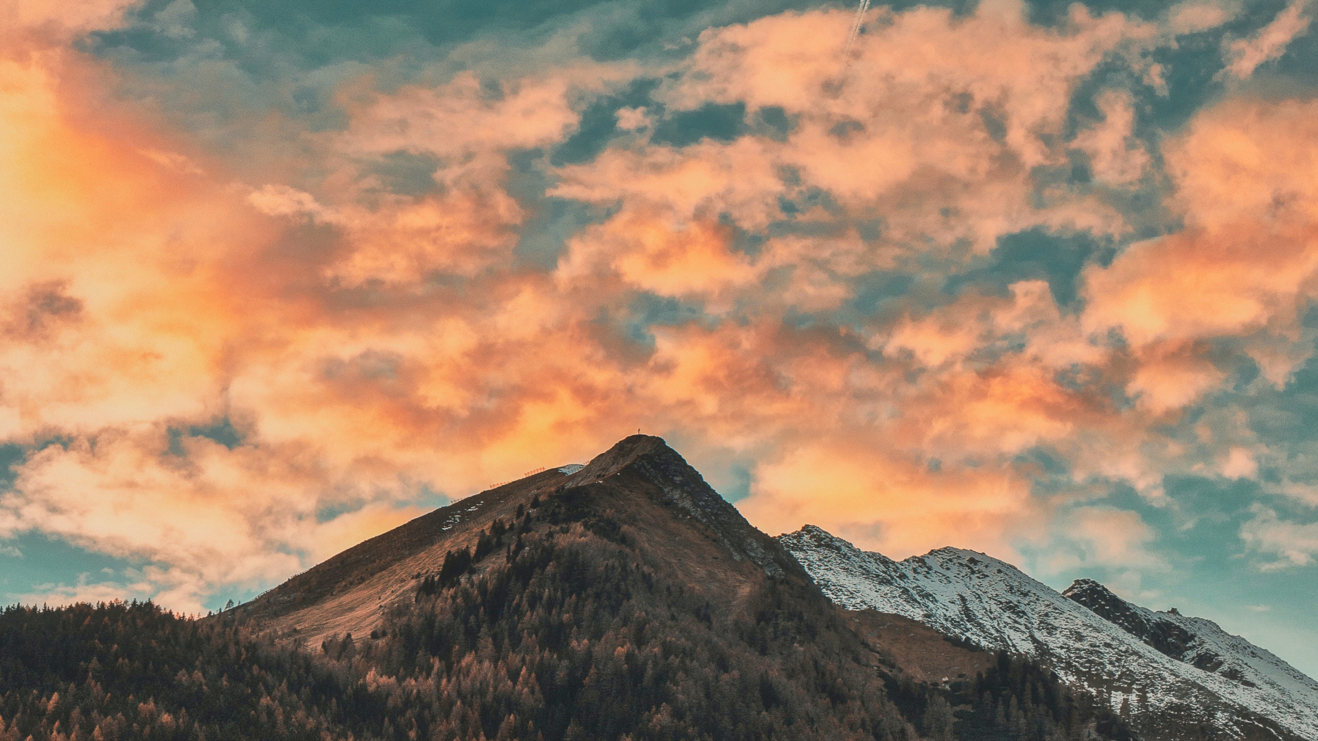 Natur Grau Orange, Alpen, Natur, Naturlandschaft, Bergkette. Wallpaper in 1920x1080 Resolution
