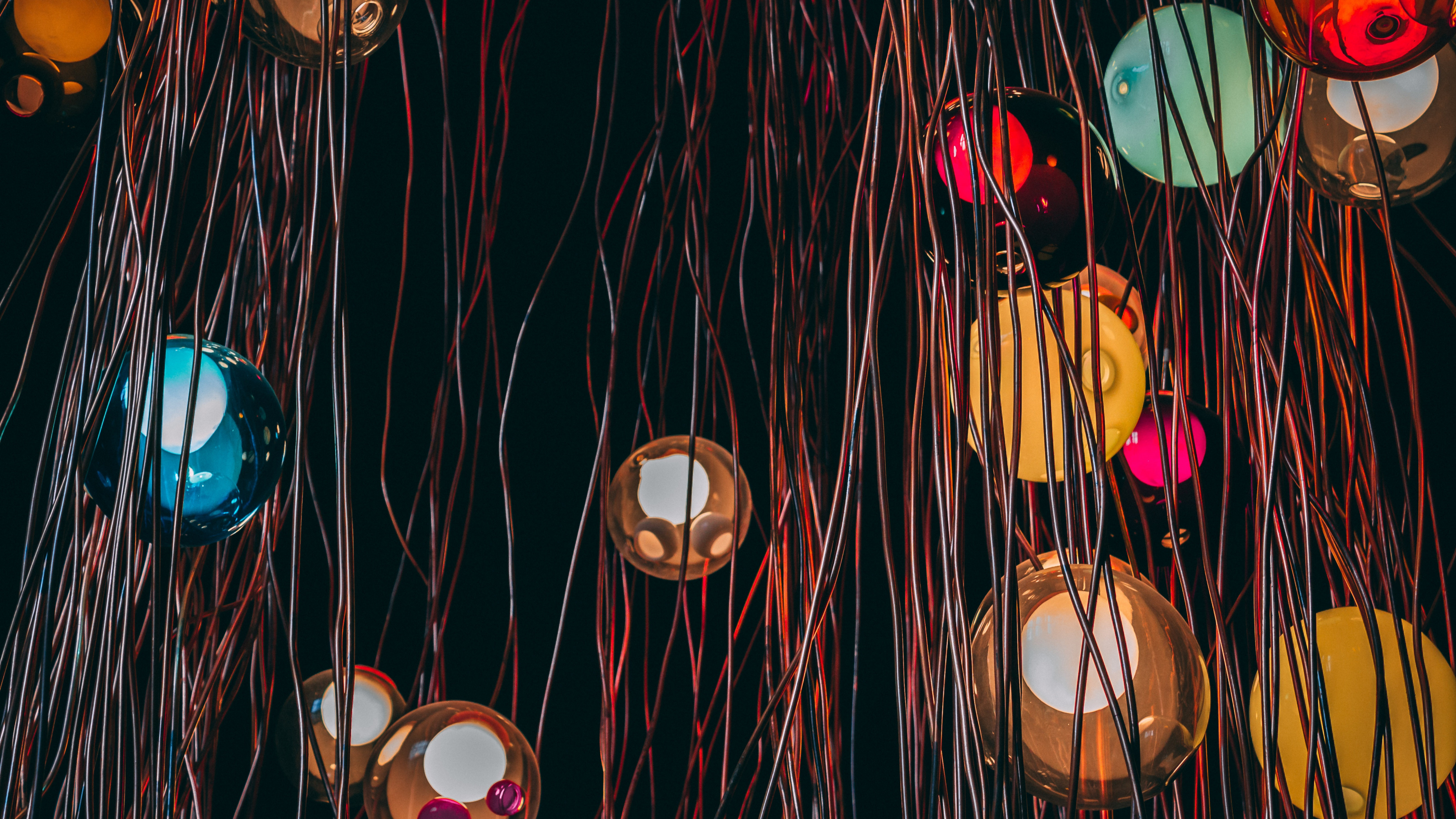 电光, 灯罩, 光, 室内设计, 圆圈 壁纸 3840x2160 允许