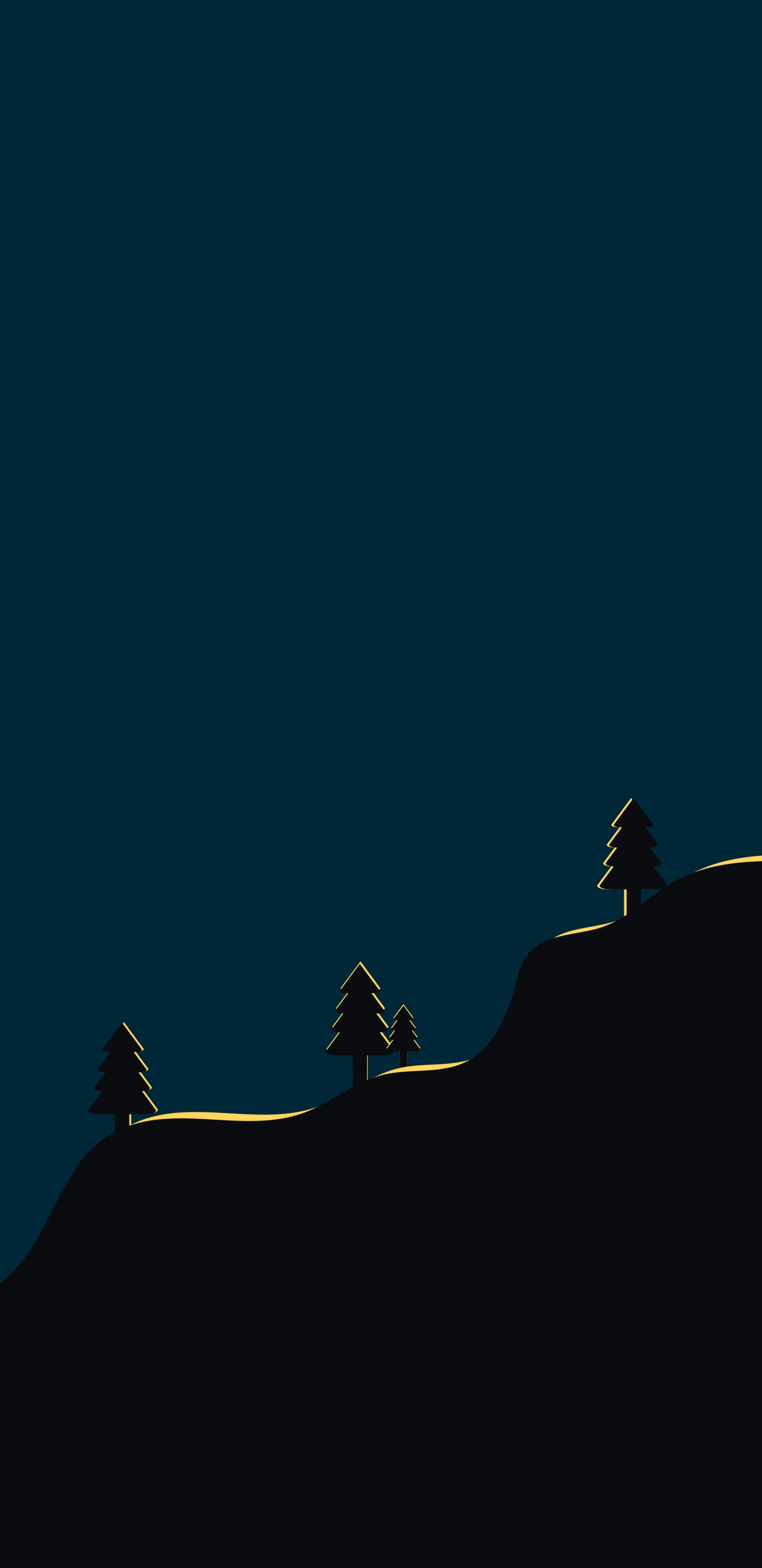Slope, Tints and Shades, Landscape, Electric Blue, Freezing. Wallpaper in 1440x2960 Resolution