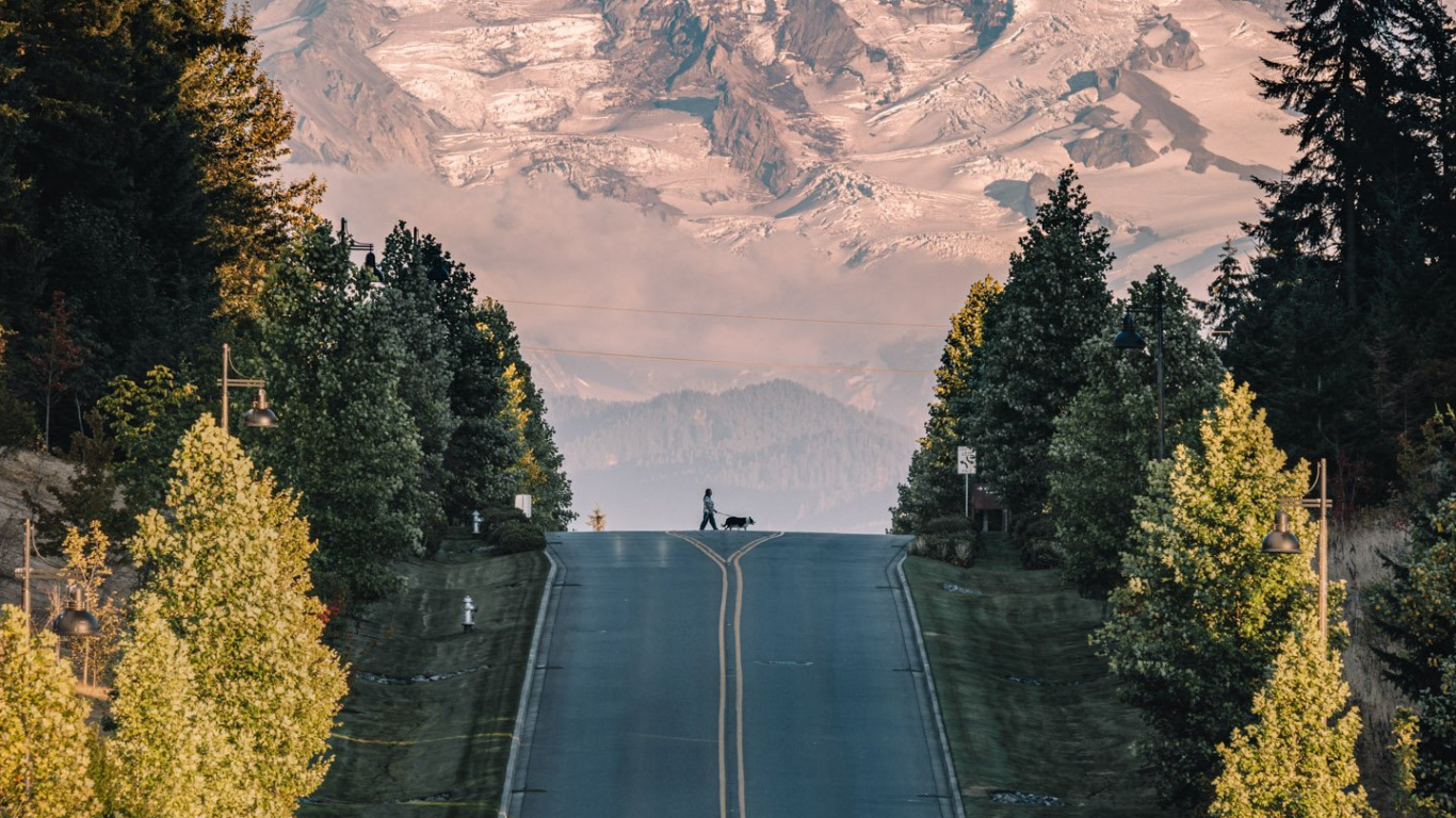 Mount Rainier From Tehaleh, Cascadia, Mount Rainier, Bonney Lake, Tolmie Peak. Wallpaper in 1366x768 Resolution