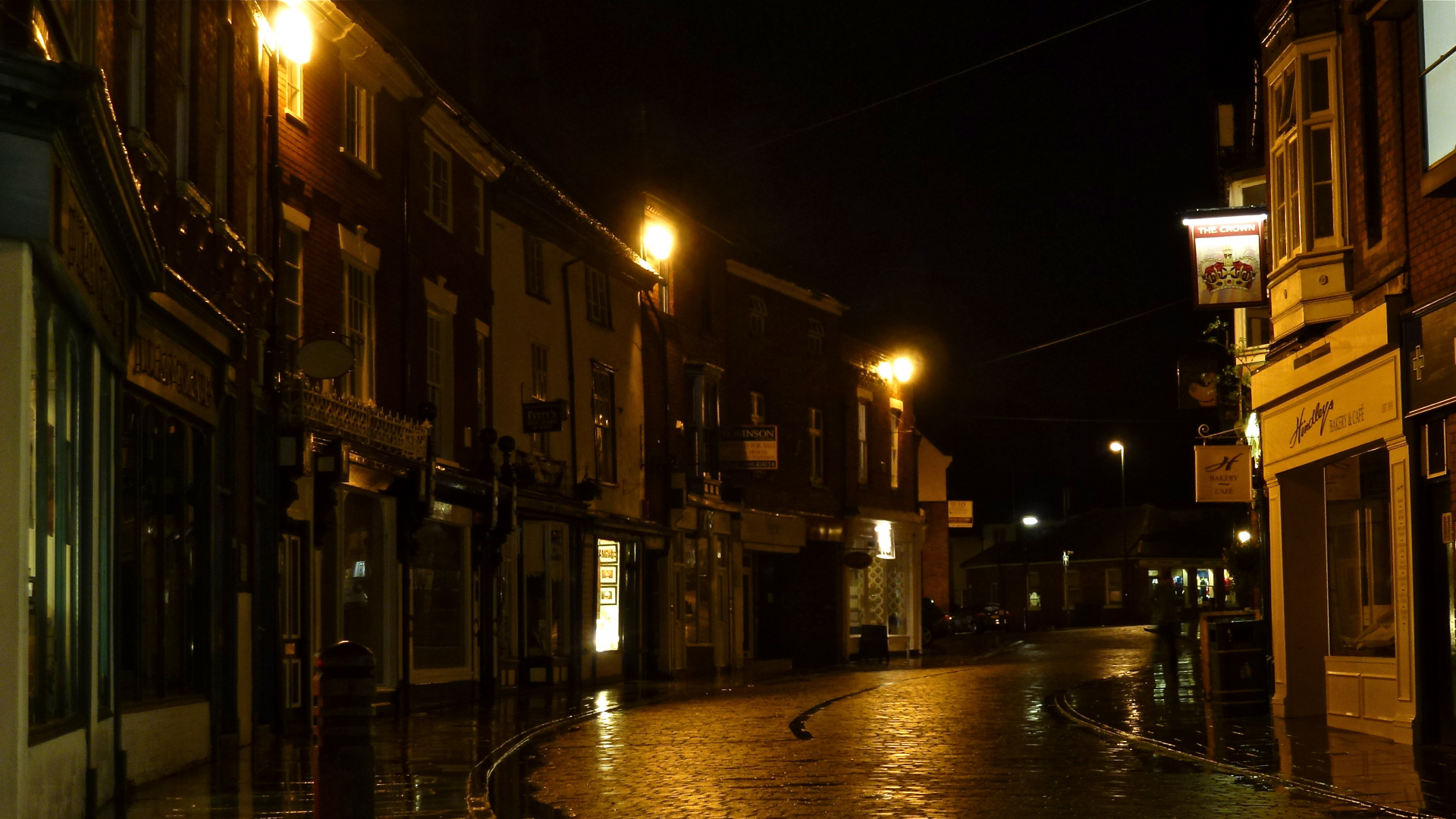 People Walking on Sidewalk Near Buildings During Night Time. Wallpaper in 1920x1080 Resolution