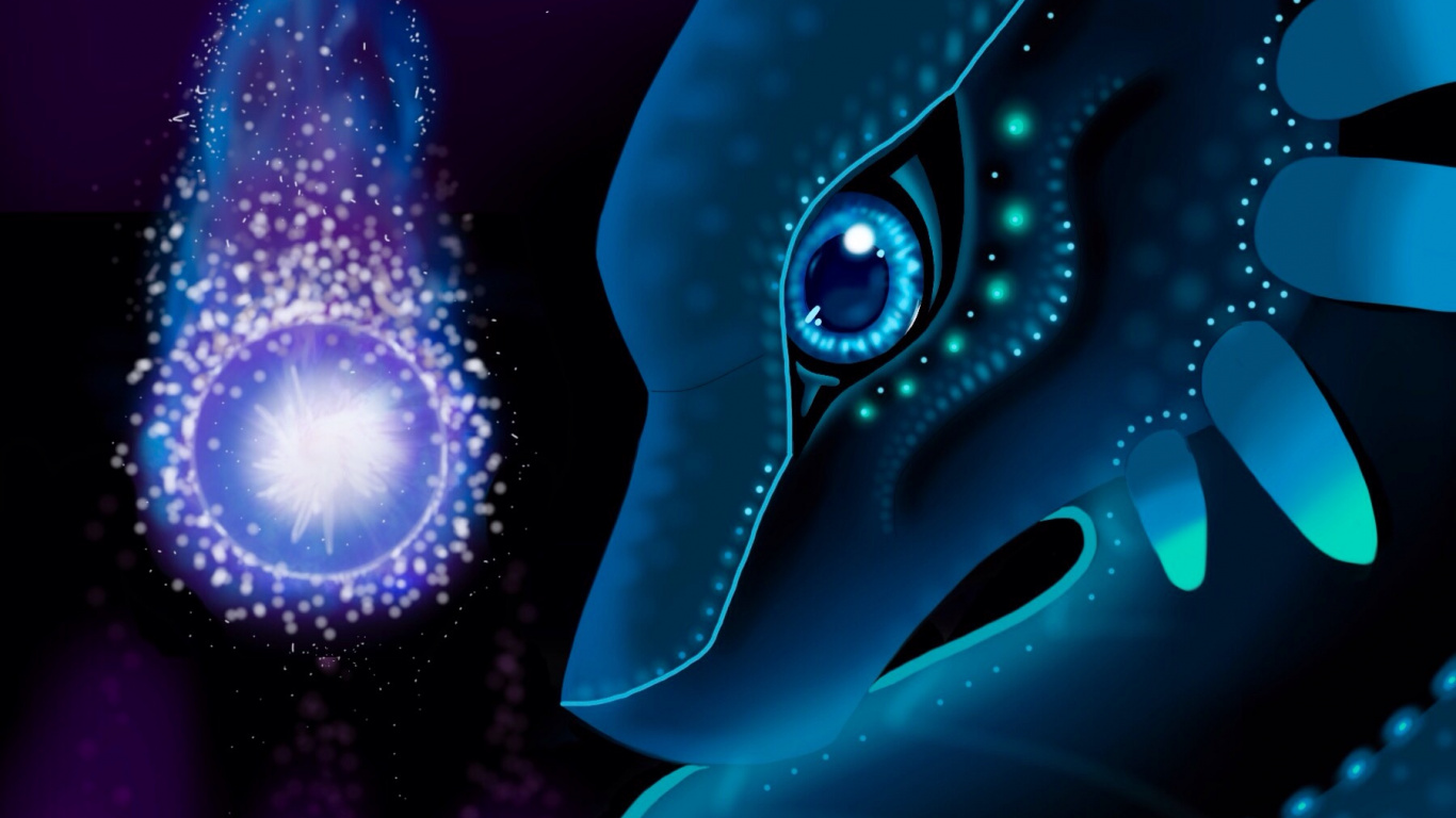 Blue and Purple Butterfly Illustration. Wallpaper in 1366x768 Resolution