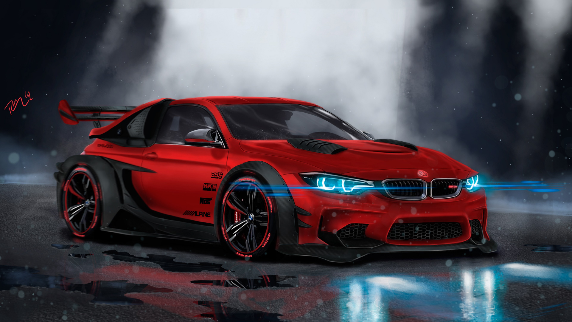 Coche, Deportivo, 2018 BMW M4, Lamborghini, Supercoche. Wallpaper in 1920x1080 Resolution