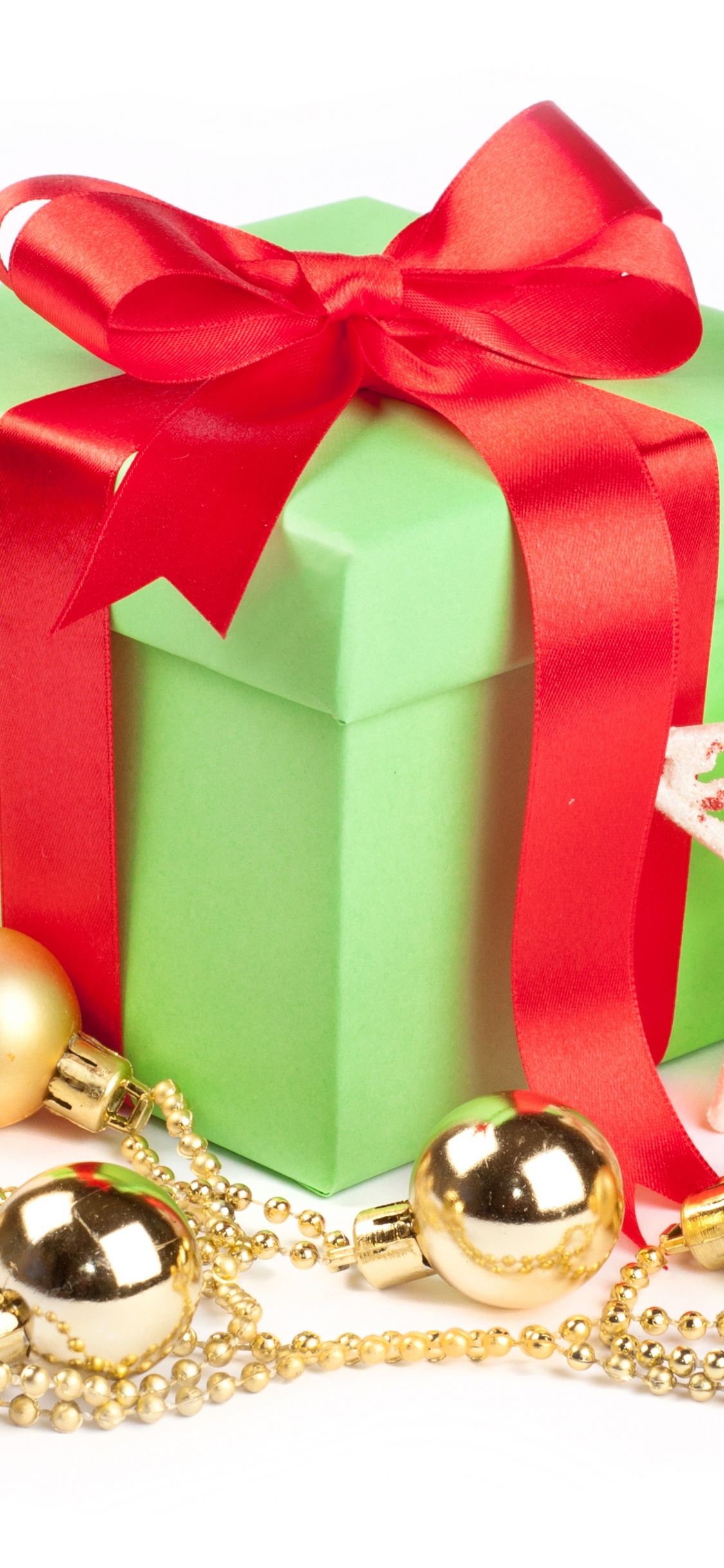 圣诞节那天, 圣诞节的装饰品, 圣诞装饰, 假日, 丝带 壁纸 1125x2436 允许