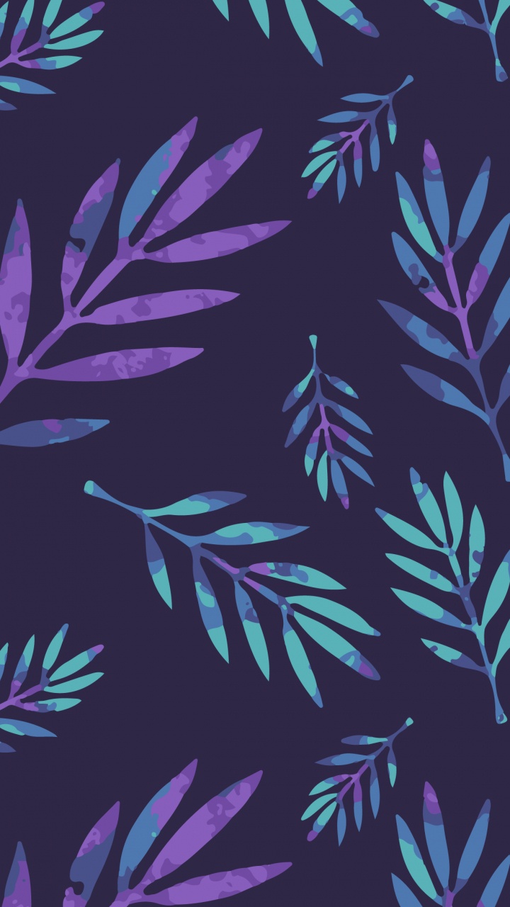 Aesthetics, Ios, Leaf, Pattern, Purple. Wallpaper in 720x1280 Resolution
