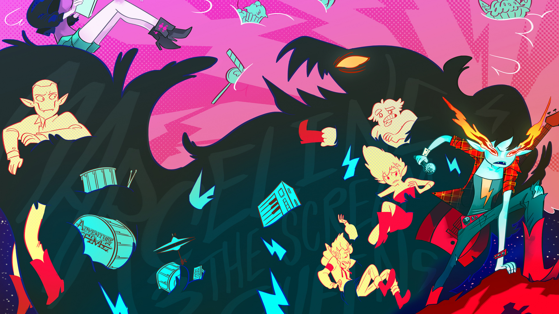 Illustration, Grafik-design, Kunst, Magenta, Pink. Wallpaper in 1920x1080 Resolution