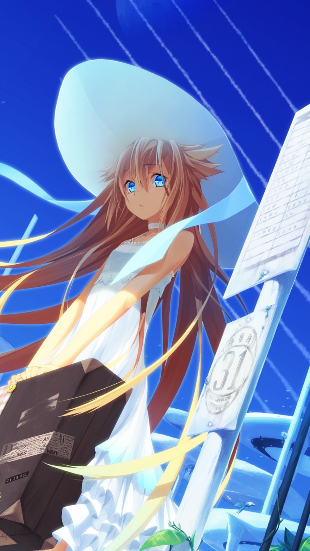 Blue and White Metal Frame. Wallpaper in 1080x1920 Resolution