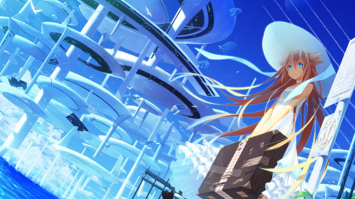 Blue and White Metal Frame. Wallpaper in 1366x768 Resolution