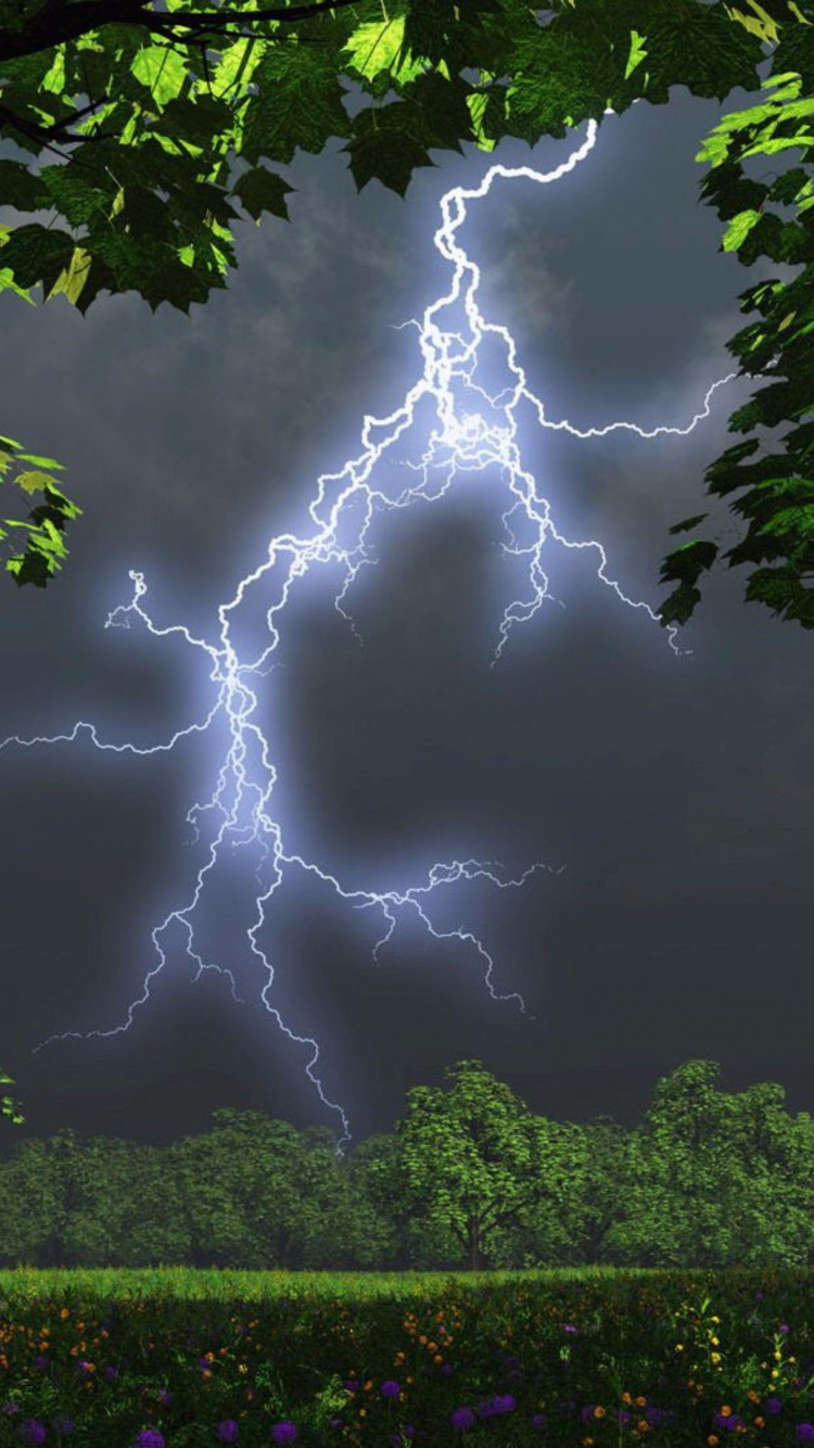 Orage, Foudre, Tempête, Thunder, Nature. Wallpaper in 750x1334 Resolution