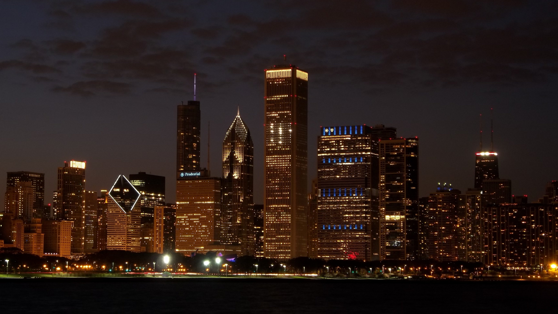 City Skyline During Night Time. Wallpaper in 1920x1080 Resolution