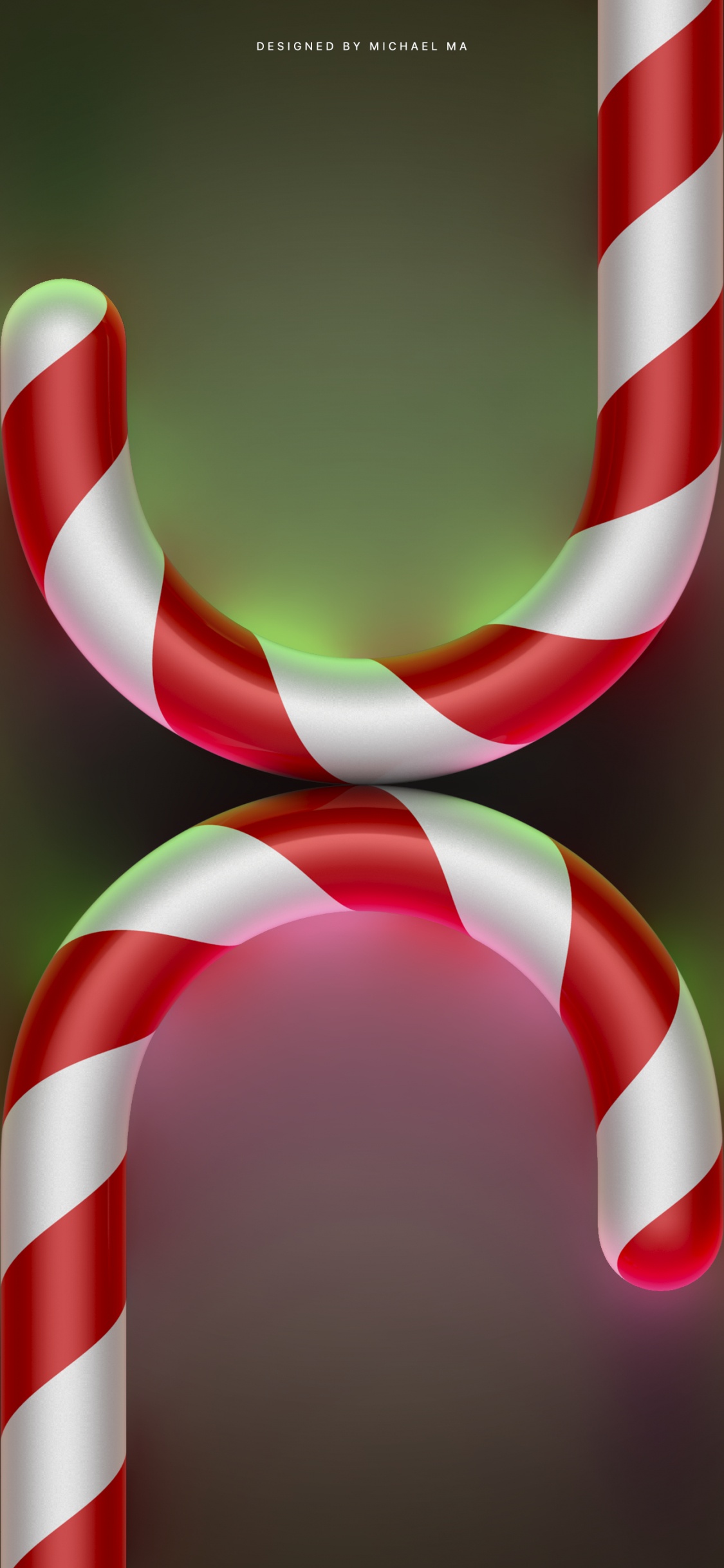 Christmas, IOS 14, Candy Cane, Red, Polkagris. Wallpaper in 1125x2436 Resolution