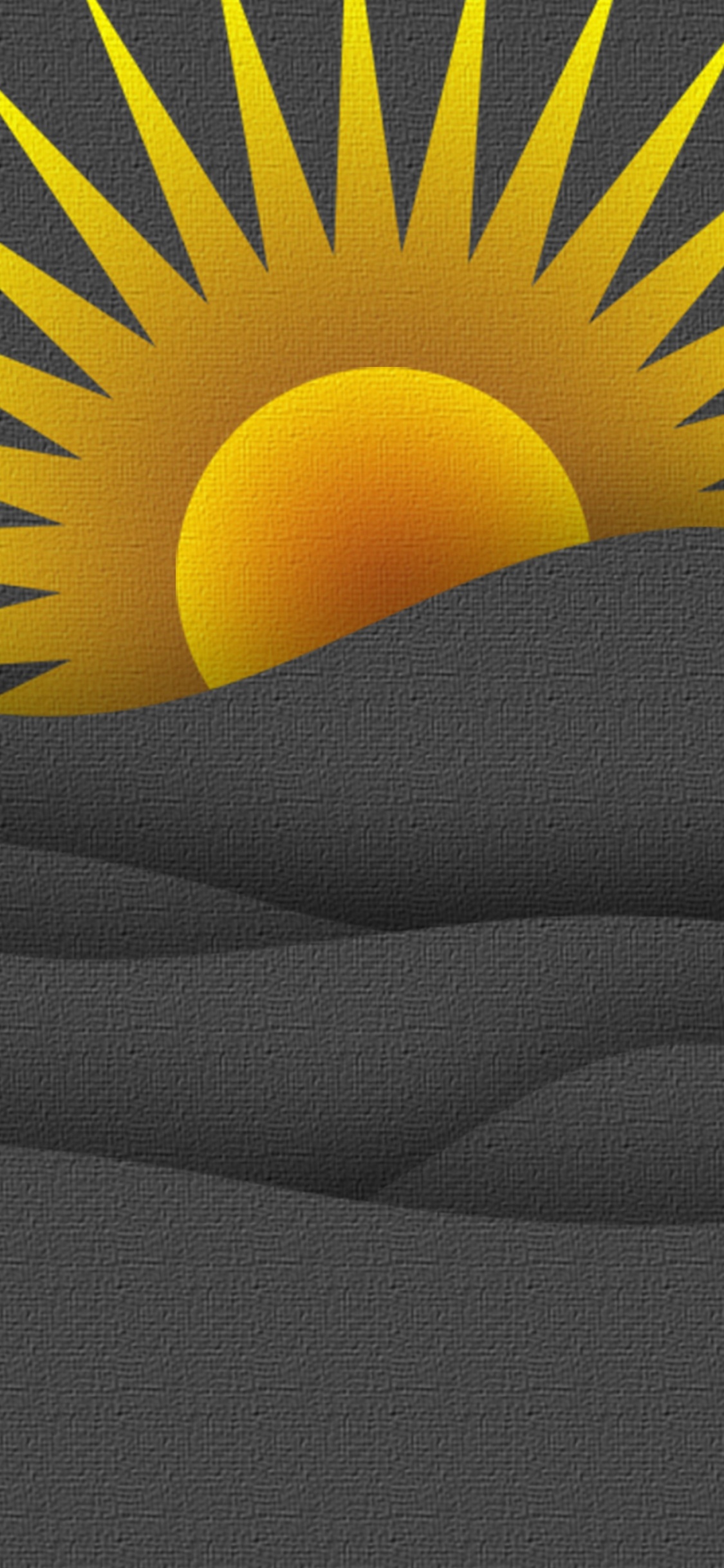 Sonne Auf Schwarzer Textilillustration. Wallpaper in 1125x2436 Resolution