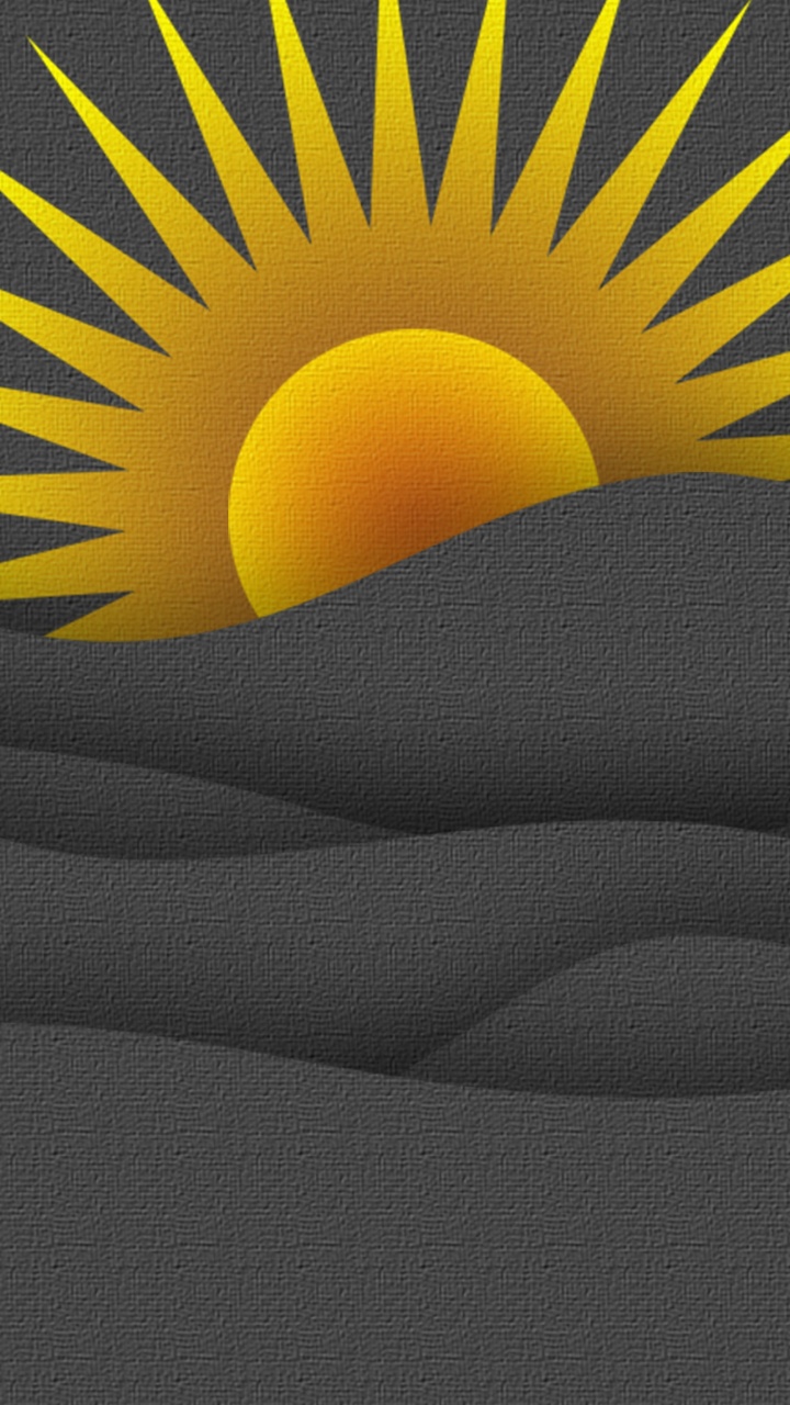 Sonne Auf Schwarzer Textilillustration. Wallpaper in 720x1280 Resolution